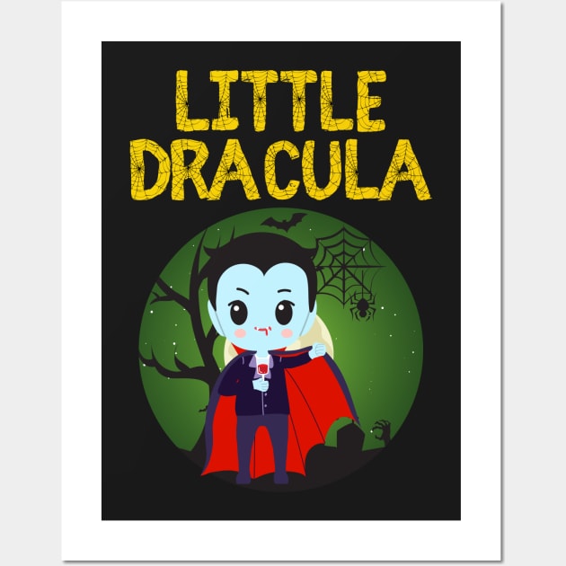 Little Dracula trick or treat halloween costume - cute spooky halloween Wall Art by Rubi16